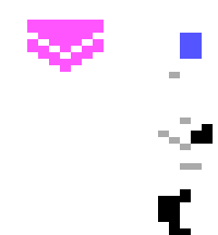 The Get Outta Space Quest protagonist, pixel'd in the AGI style, walking