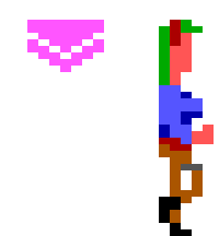 Bounty Hunter Luzi, pixel'd in the AGI style, walking