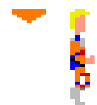 Ivan Lozhkin, pixel'd in the AGI style with the Amiga palette, walking
